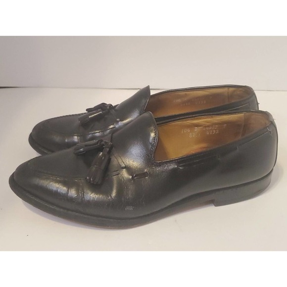 Allen Edmonds Black Leather Slip On Dress Tassel Loafers Shoes Men's 10.5 D - Picture 4 of 8